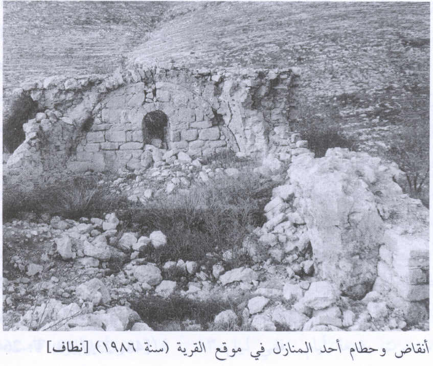 صورة لقرية نطاف - فلسطين: : أطلال لإحدى البيوت المدمرة. 1986